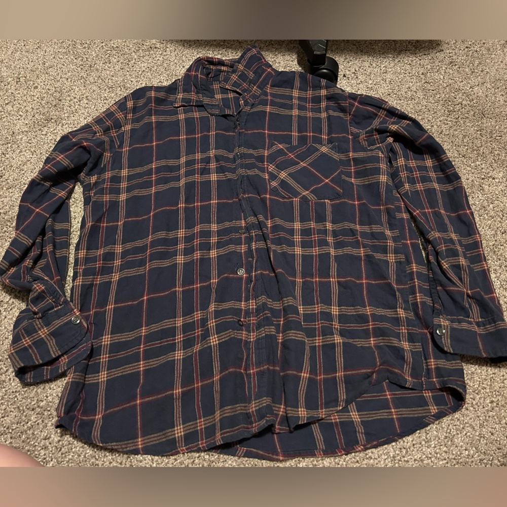 U.S. Blues 100% Cotton Button Down Flannel Size L